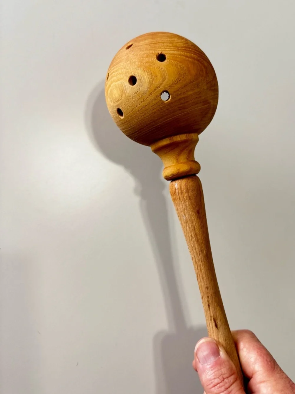 VINTAGE Hand-Carved Wooden Skimmer Spoon